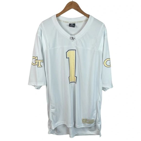 TS932 NWT Mens Colosseum Georgia Tech Yellowjackets Football Jersey XXL - Picture 3 of 7